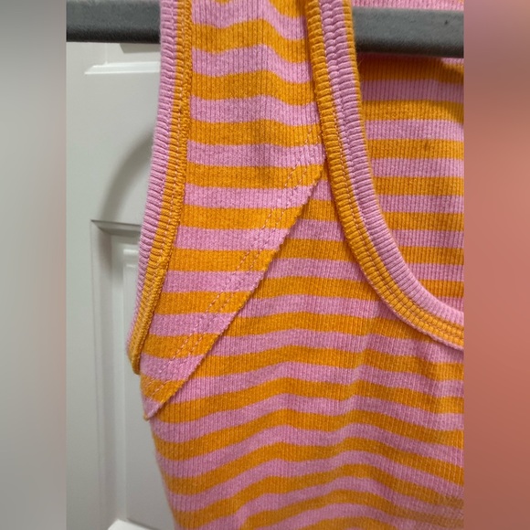 Free People. We the Free Hummingbird Tank. Orange & Purple Stripe. Size Medium. - Picture 6 of 9